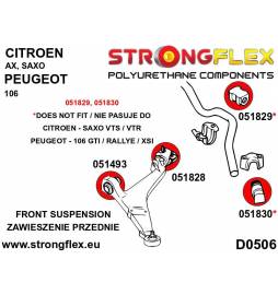 By Nissan 350Z G35 03-07  Strongflex 286198A: Rear beam bush kit Strongflex - 2
