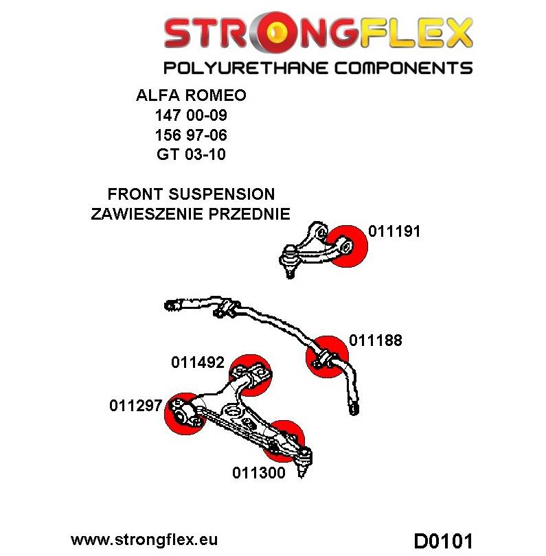 Nissan 200SX S14 94-99 | 200SX S15 99-02 |  Strongflex 286114A: Front suspension bush kit SPORT