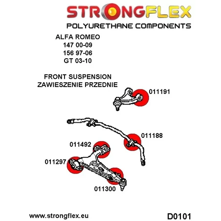 Nissan 200SX S14 94-99 | 200SX S15 99-02 | R33 93-98 | R34 97-02 |  Strongflex 286115A: Rear suspension bush kit SPORT