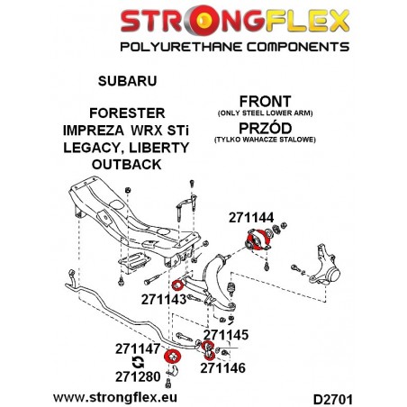 Nissan 200SX S14 94-99 | 200SX S15 99-02 |  Strongflex 286116B: Full suspension bush kit