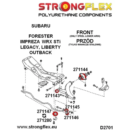 Nissan 200SX S14 94-99 | 200SX S15 99-02 |  Strongflex 286116B: Full suspension bush kit