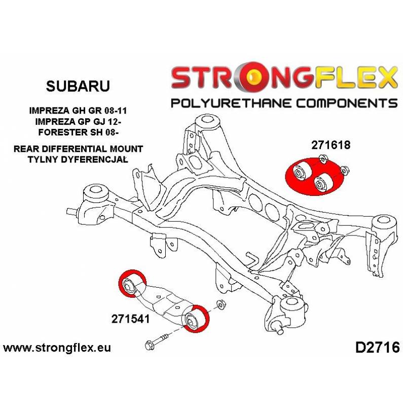 Subaru Legacy/Outback BE BH 98-03 | Strongflex 276159A: Full rear suspension bush kit SPORT Subaru Legacy/Outback BE BH 98-03 | Strongflex 276159A: Full rear suspension bush kit SPORT