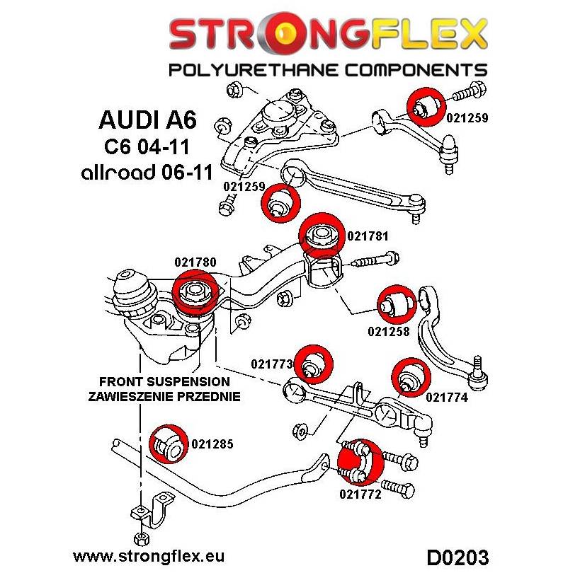 Toyota Celica VII 99-06 |  Strongflex 216161B: Front suspension bush kit