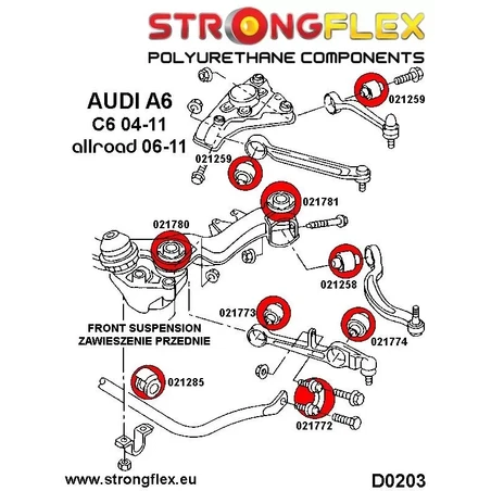 Toyota Celica VII 99-06 |  Strongflex 216161B: Front suspension bush kit