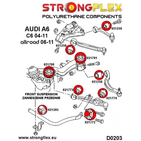 Toyota Celica VII 99-06 |  Strongflex 216181A: Full suspension bush kit SPORT