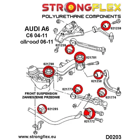 Toyota Celica VII 99-06 |  Strongflex 216181A: Full suspension bush kit SPORT