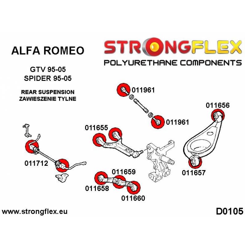 Toyota Supra III 86-93 |  Strongflex 216238B: Rear suspension bush kit