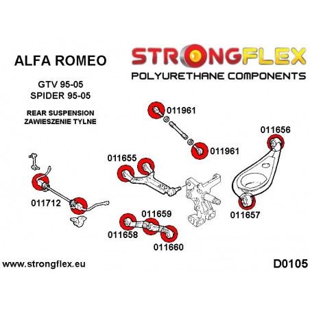 Toyota Supra III 86-93 |  Strongflex 216238B: Rear suspension bush kit
