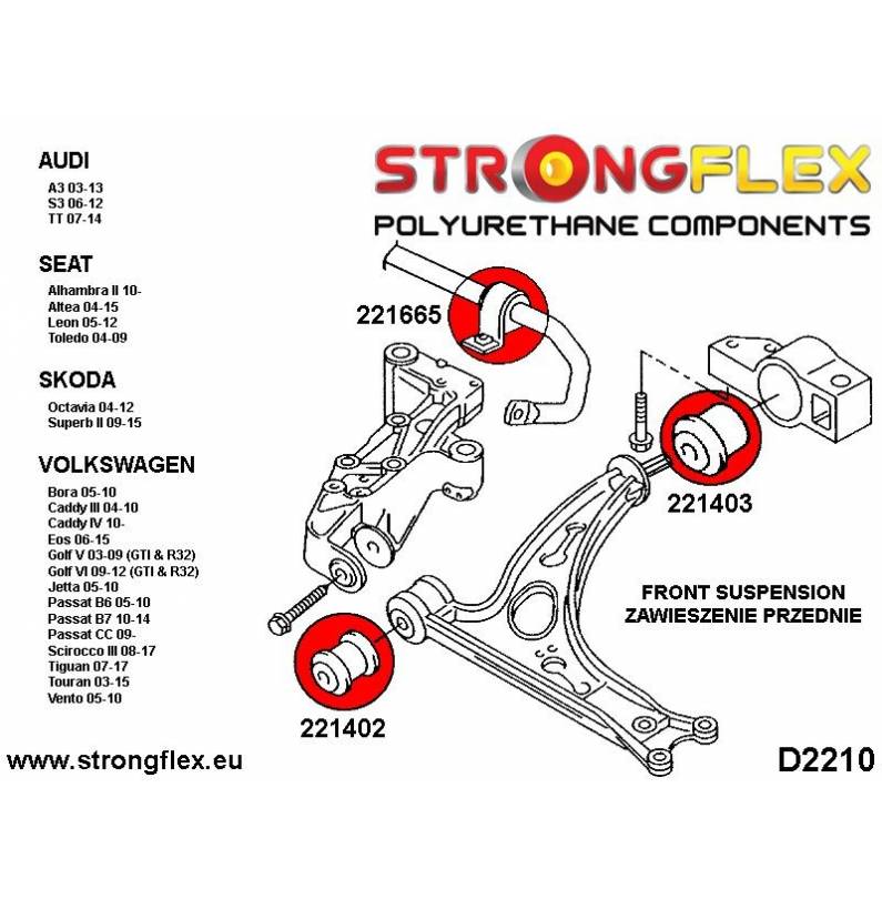 Toyota Supra III 86-93 |  Strongflex 216240A: Rear subframe bush kit SPORT