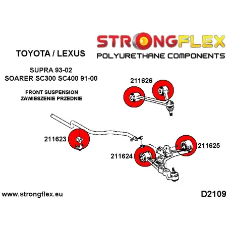 Toyota JZX100 96-01 | JZX90 92-96 |  Strongflex 216242B: Rear suspension bush kit