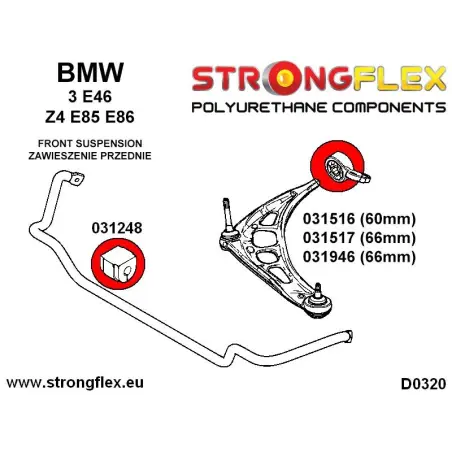 Volkswagen Golf I | Jetta I | Scirocco I 74-81 | Scirocco II 81-92 |  Strongflex 226207A: Suspension bush kit SPORT