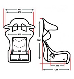 Asiento deportivo baket de fibra de vidrio RRS MATRIX FIA racing seat RSS equipamiento - 6