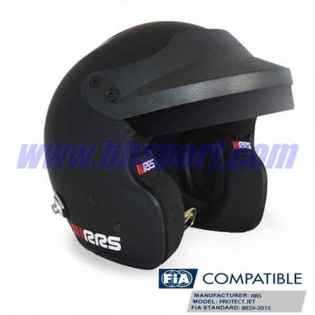 Casco automovilismo FIA HANS PROTECT JET RRS FIA 8859-2015/Snell Sa2020 Noir Mat