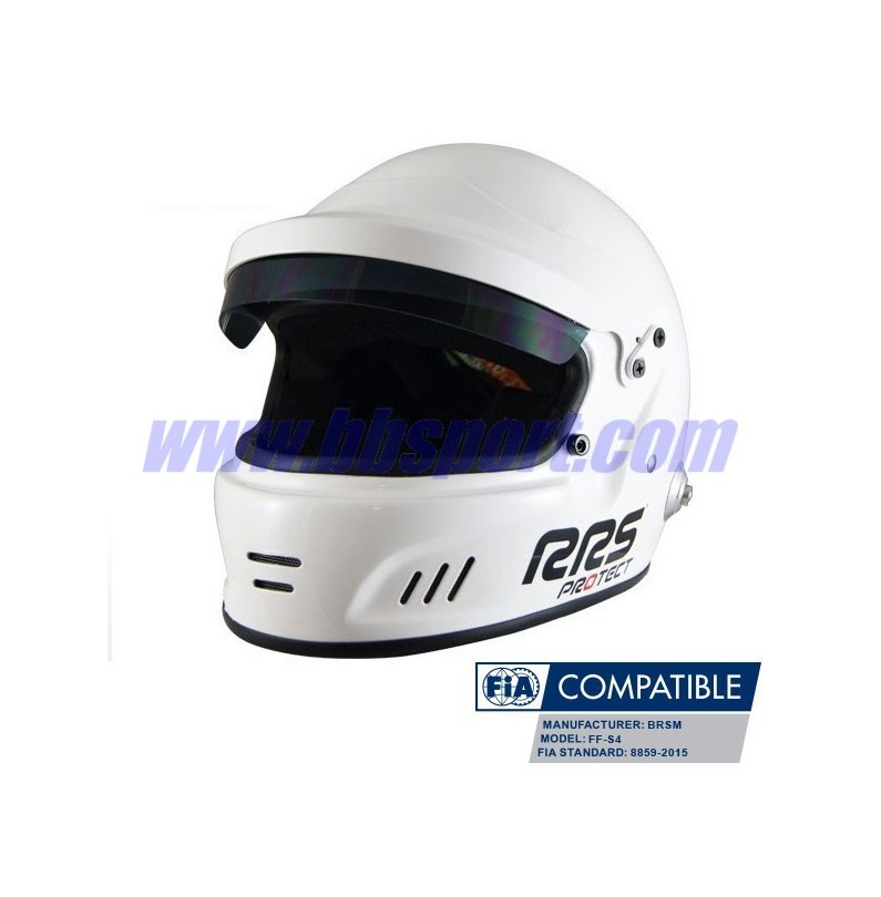 Casco automovilismo RRS Protect Rallye White Full Face HANS RSS equipamiento - 1