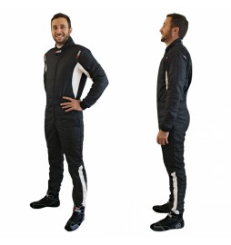 Mono Automovilismo ignífugo FIA RRS Diamond Star race suit - Black - FIA 8856-2018