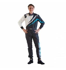 Mono ignífugo Race suit RRS FIA EVO Dynamic Black / Light Blue - FIA 8856-2018