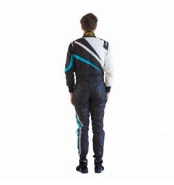 Mono ignífugo Race suit RRS FIA EVO Dynamic Black / Light Blue - FIA 8856-2018