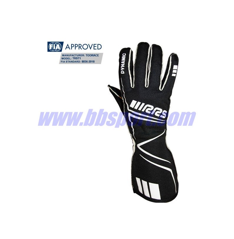 Guantes ignífugos FIA RRS FIA RRS DYNAMIC 2 gloves (External seams) - Black - FIA 8856-2018