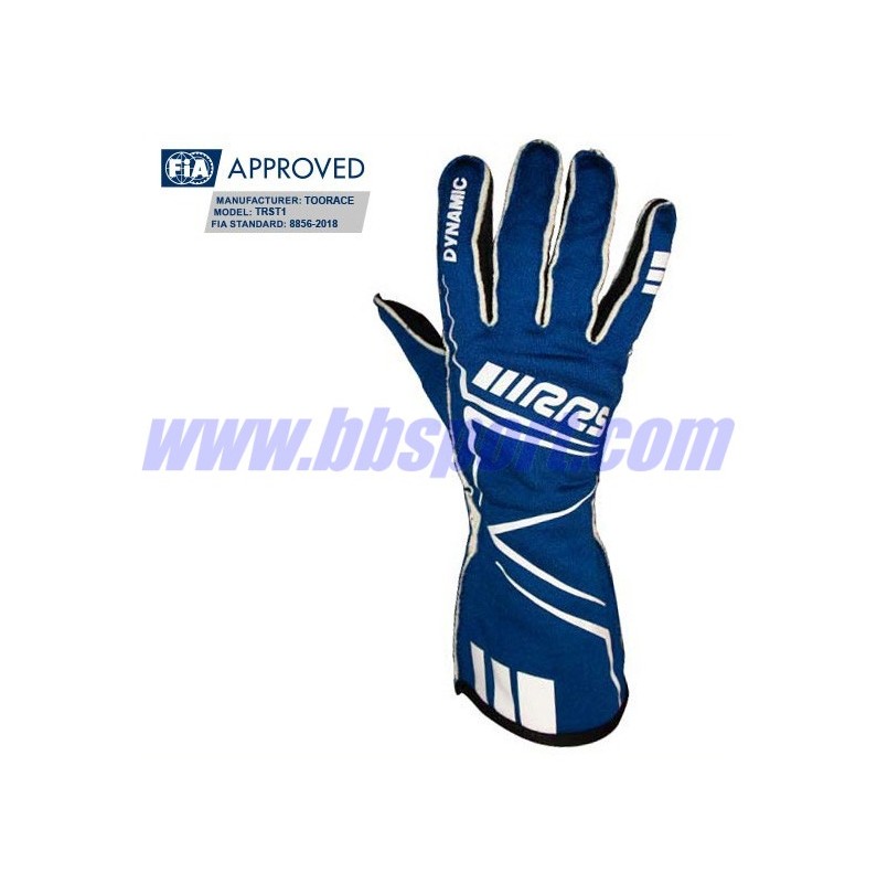 Guantes ignífugos FIA RRS FIA RRS DYNAMIC 2 gloves (External seams) - Blue - FIA 8856-2018