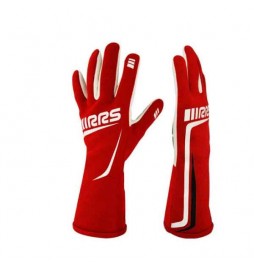 Guantes ignífugos RRS GRIP 2 racing gloves - Red logo WHITE - FIA 8856-2018