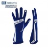 Guantes ignífugos RRS GRIP 2 racing gloves - Blue logo WHITE - FIA 8856-2018