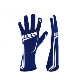 Guantes ignífugos RRS GRIP 2 racing gloves - Blue logo WHITE - FIA 8856-2018