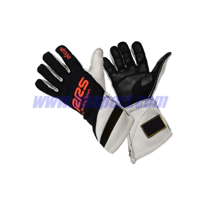Guantes ignífugos Racing Gloves RRS Virage2 - Black Logo Orange - FIA 8856-2018