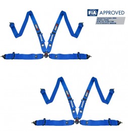 2 X Cinturones arneses homologado FIA de 4 puntos RRS EVO 4 color azul