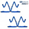 2 X Cinturones arneses homologado FIA de 4 puntos RRS EVO 4 color azul