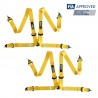 2 X Cinturones arneses homologado FIA de 4 puntos RRS EVO 4 color amarillo (ESPECIAL POR ENCARGO)