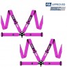 2 X Cinturones arneses homologados FIA de 4 puntos RRS EVO 4 color Fucsia (ESPECIAL POR ENCARGO)