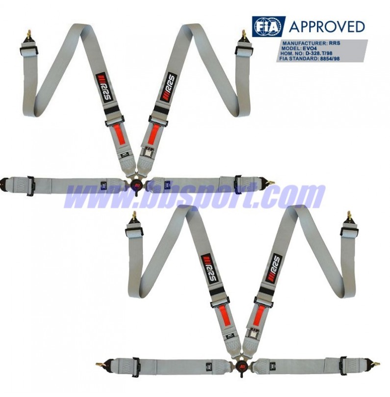 2 X Cinturones arneses homologados puntos RRS EVO 4 color Gris (ESPECIAL POR ENCARGO) 2 X Cinturones arneses homologados puntos RRS EVO 4 color Gris (ESPECIAL POR ENCARGO)