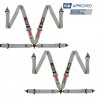 2 X Cinturones arneses homologados puntos RRS EVO 4 color Gris (ESPECIAL POR ENCARGO)