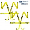 2 X Cinturones arneses homologados FIA de 6 puntos RRS EVO 6 color Amarillo (ESPECIAL POR ENCARGO)