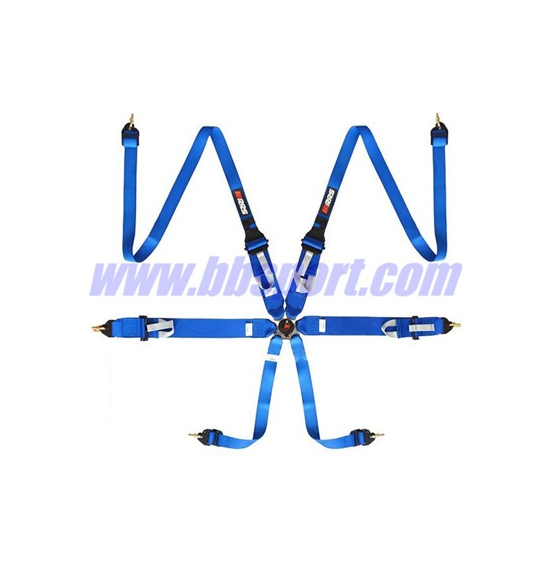 2 X Cinturones arneses homologados FIA de 6 puntos RRS EVO 6 HANS 3" + 2" Color Azul 2 X Cinturones arneses homologados FIA de 6 puntos RRS EVO 6 HANS 3" + 2" Color Azul