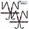 2 X Cinturones arneses homologados FIA de 6 puntos RRS EVO 6 HANS 3" + 2" Color negro RSS equipamiento - 1