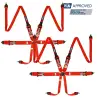 2 X Cinturones arneses homologados FIA de 6 puntos RRS EVO 6 HANS 3" + 2" Color rojo