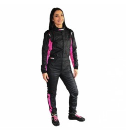 Mono ignífugo FIA RRS Diamond Star race suit - Black / Pink - FIA 8856-2018