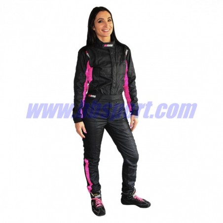 Mono ignífugo FIA RRS Diamond Star race suit - Black / Pink - FIA 8856-2018