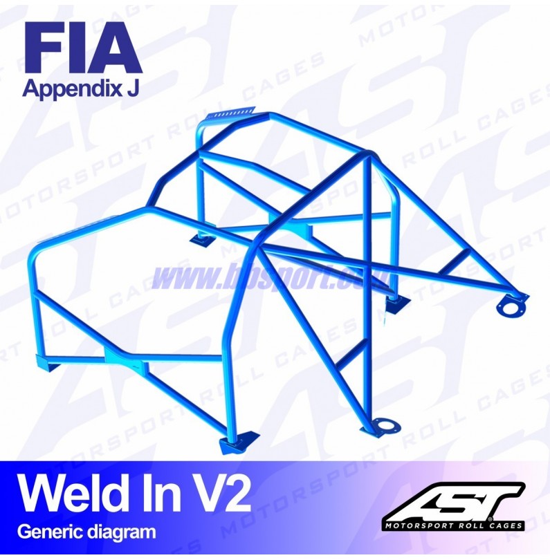 Arco de Seguridad AUDI Coupe (B2) 2-doors Coupe Quattro WELD IN V2 AST Roll cages