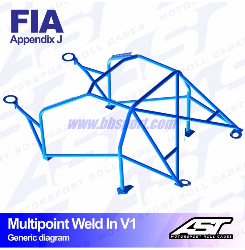 Arco de Seguridad AUDI Coupe (B2) 2-doors Coupe Quattro MULTIPOINT WELD IN V1 AST Roll cages