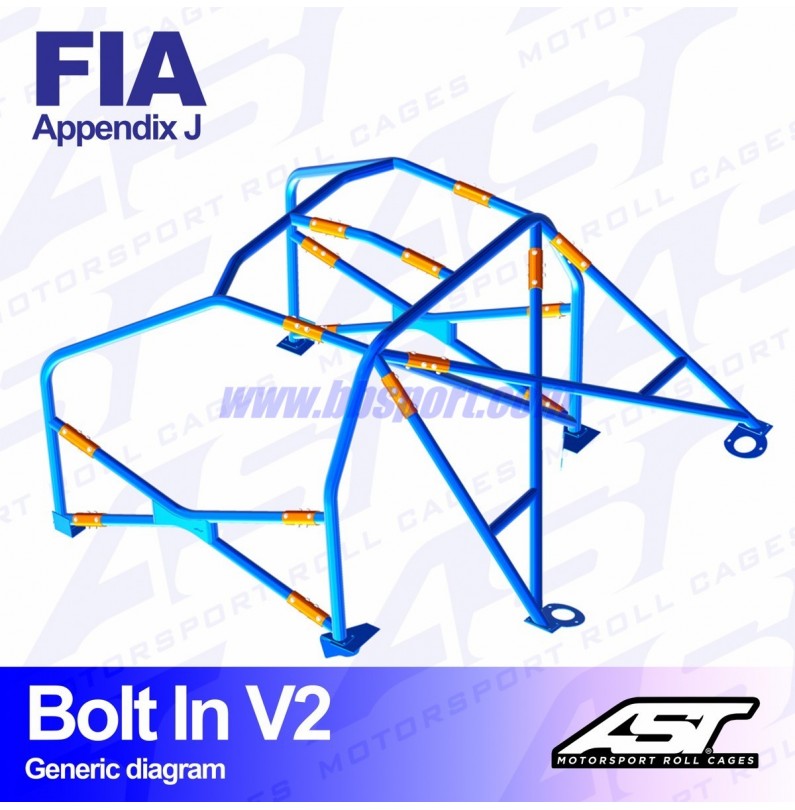 Arco de Seguridad AUDI Coupe (B3) 2-doors Coupe Quattro BOLT IN V2 AST Roll cages