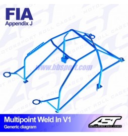 Arco de Seguridad AUDI Coupé (B3) 2-doors Coupé Quattro MULTIPOINT WELD IN V1 AST Roll cages AST Roll Cages - 2