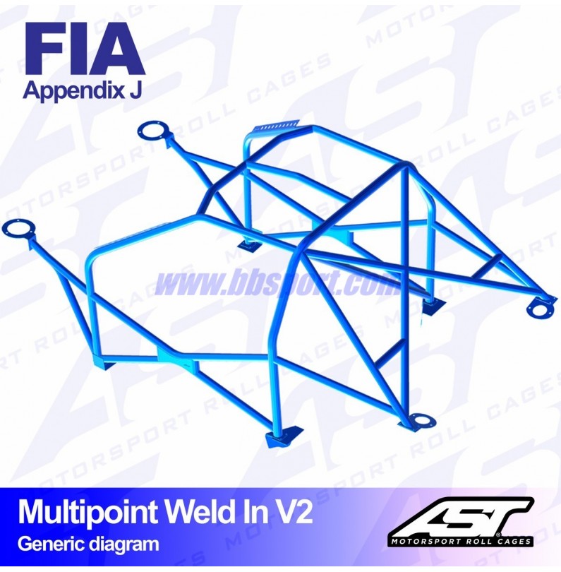 Arco de Seguridad AUDI Coupe (B3) 2-doors Coupe Quattro MULTIPOINT WELD IN V2 AST Roll cages