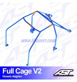 Roll cage AUDI A1 8X 3-doors Hatchback FWD FULL CAGE V2 AST Roll cages AST Roll Cages - 2