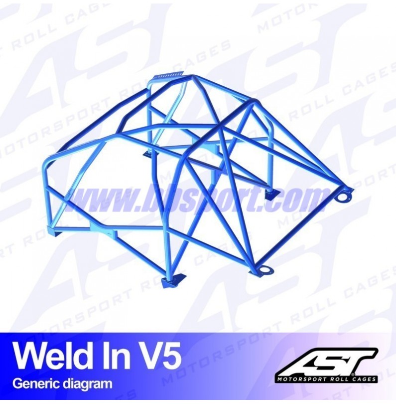 Arco de Seguridad AUDI A1 (8X) 3-doors Hatchback FWD WELD IN V5 AST Roll cages