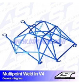 Arco de Seguridad AUDI A1 (8X) 3-doors Hatchback FWD MULTIPOINT WELD IN V4 AST Roll cages