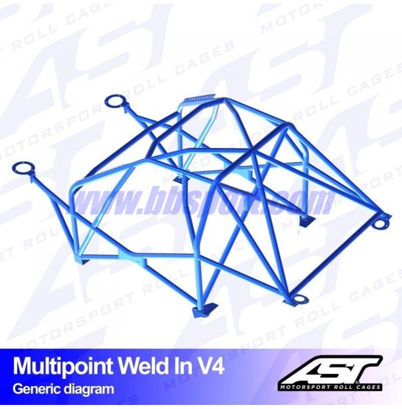 Arco de Seguridad AUDI A1 (8X) 3-doors Hatchback FWD MULTIPOINT WELD IN V4 AST Roll cages