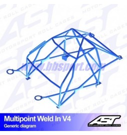 Roll cage AUDI A1 8X 3-doors Hatchback FWD MULTIPOINT WELD IN V4 AST Roll cages AST Roll Cages - 2