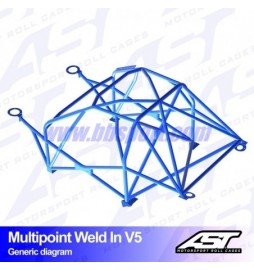 Arco de Seguridad AUDI A1 (8X) 3-doors Hatchback FWD MULTIPOINT WELD IN V5 AST Roll cages
